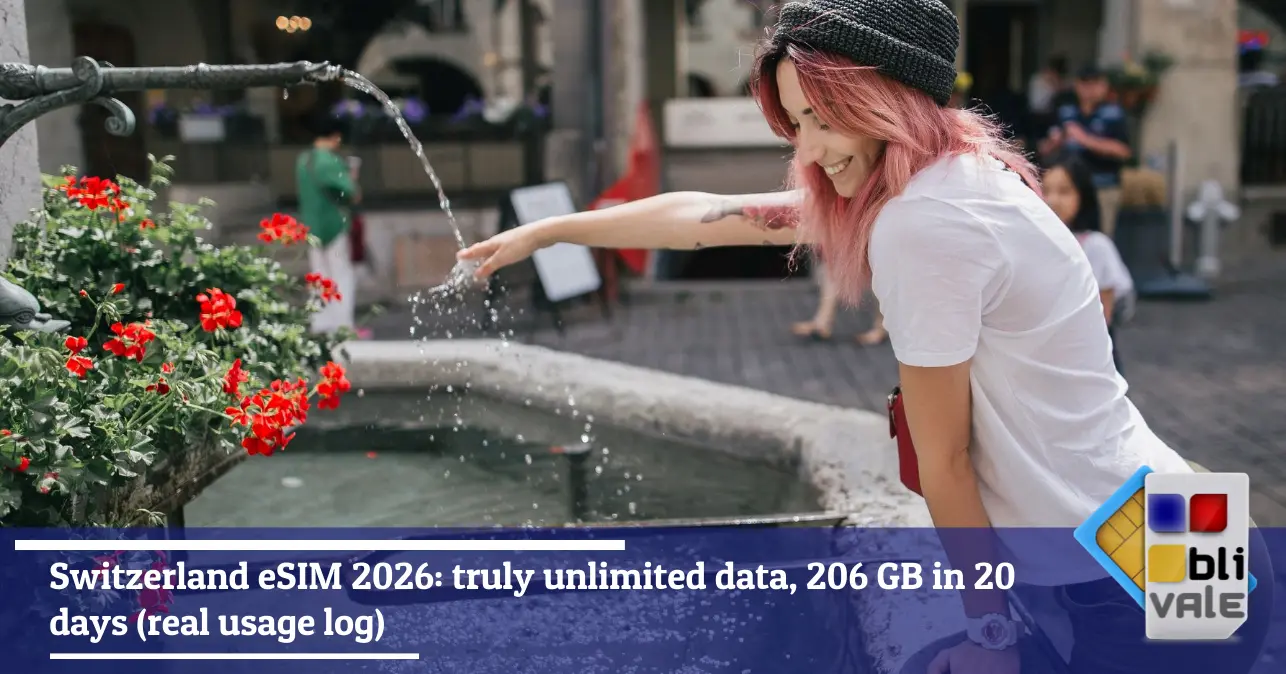 blivale-en-esim-switzerland-unlimited-643x337 Switzerland eSIM 2026: truly unlimited data, 206 GB in 20 days (real usage log)