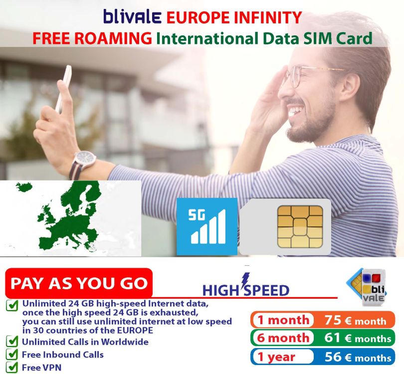 Sim Sim Infinity BLIVALE SIM Card Infinity Europe 5G With Unlimited Internet And Calls