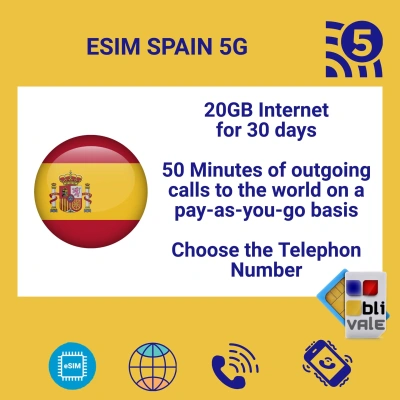 blivale_en_esim_spain_5g_20gb_internet_50_minutes_telephon_number_1080x1080 eSIM per SPAGNA (ES) con 20 GB e 50 minuti e numero di telefono