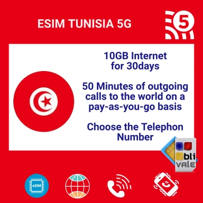 blivale_en_esim_tunisia_5g_10gb_internet_50_minutes_telephon_number_1080x1080 eSIM per TUNISIA (TN) con 10 GB e 50 minuti e numero di telefono