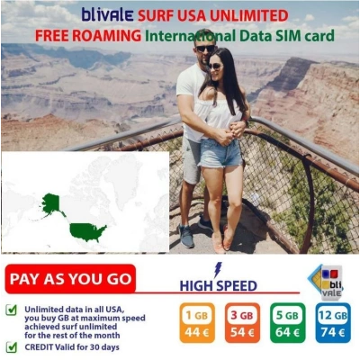 blivale_image_pay_as_you_go_surf_usa_unlimited_free_roaming_gb_worldwide BLIVALE Surf USA Unlimited: unlimited data GB in all USA with Internet in Free Roaming